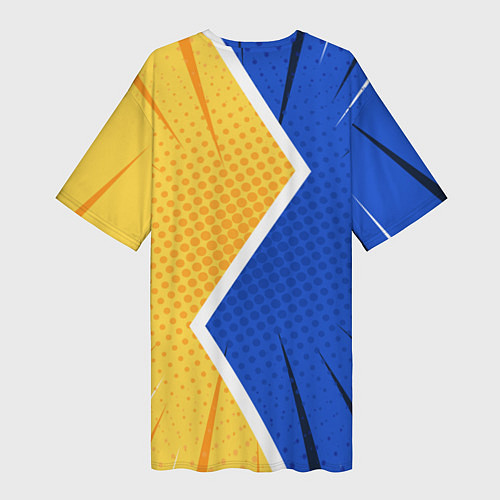 Женская длинная футболка Желто-синяя молния / 3D-принт – фото 2