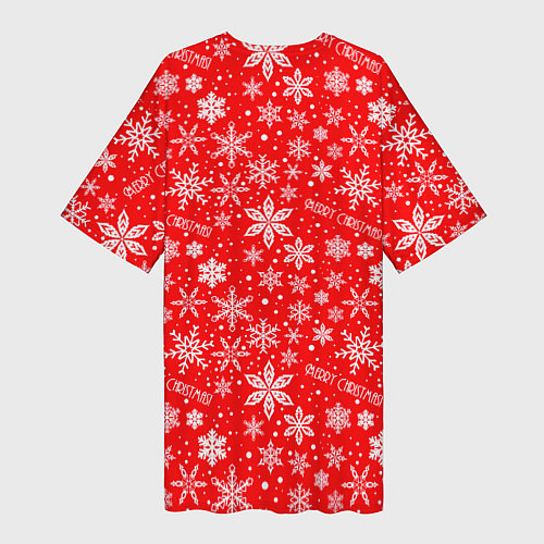 Женская длинная футболка Merry christmas new year / 3D-принт – фото 2