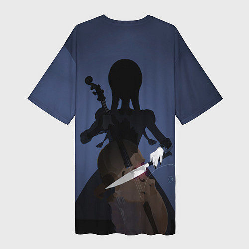 Женская длинная футболка Wednesday & Violin / 3D-принт – фото 2