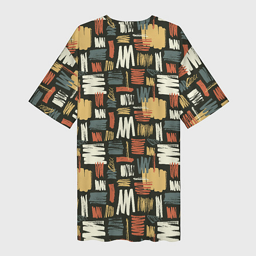 Женская длинная футболка Узор штрихованный / 3D-принт – фото 2