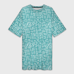 Футболка женская длинная Полосы горизонтальные и вертикальные гранж, цвет: 3D-принт