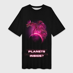Женская длинная футболка Как много планет внутри тебя