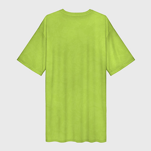 Женская длинная футболка Текстурированный ярко зеленый салатовый / 3D-принт – фото 2