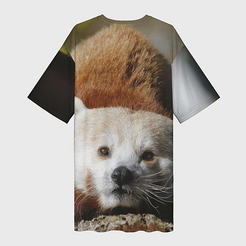 Женская длинная футболка Красная панда ждёт / 3D-принт – фото 2