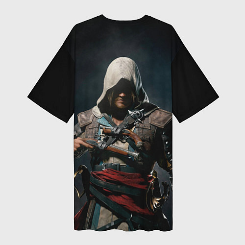 Женская длинная футболка Assassins Creed 4 / 3D-принт – фото 2
