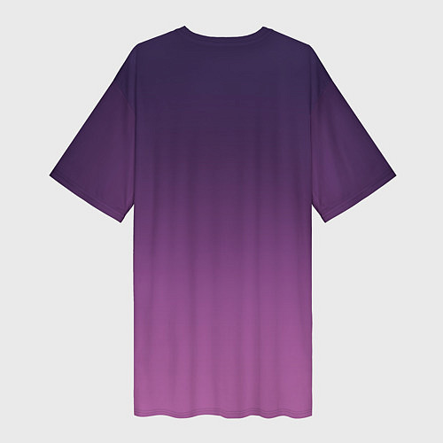Женская длинная футболка Пурпурный-лиловый градиент / 3D-принт – фото 2