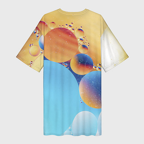 Женская длинная футболка Абстрактные круги с разными красками / 3D-принт – фото 2