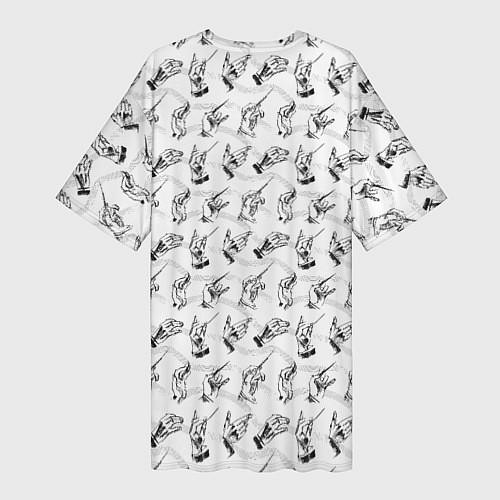 Женская длинная футболка Руки дирижера / 3D-принт – фото 2