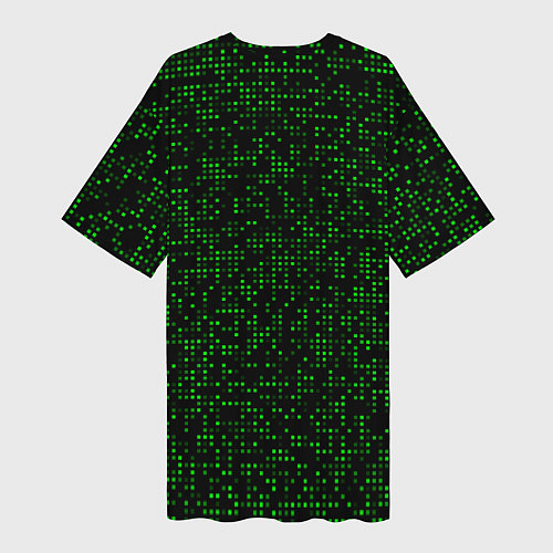 Женская длинная футболка Minecraft green squares / 3D-принт – фото 2