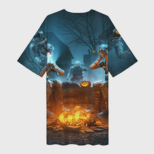 Женская длинная футболка PUBG Halloween / 3D-принт – фото 2