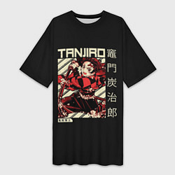 Женская длинная футболка Танджиро Камадо: Клинок, рассекающий демонов