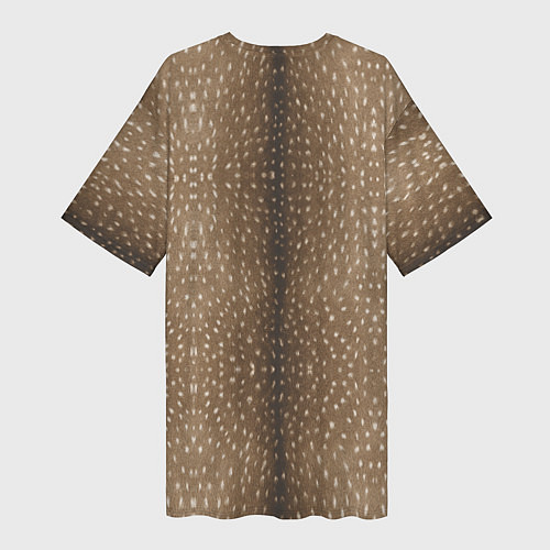 Женская длинная футболка Текстура шкуры пятнистого оленя / 3D-принт – фото 2