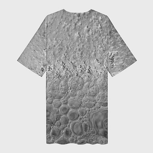 Женская длинная футболка Серая поверхность жидкой планеты / 3D-принт – фото 2