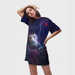 Футболка женская длинная Мистическая сова, цвет: 3D-принт — фото 2