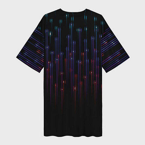 Женская длинная футболка Разноцветные лучи / 3D-принт – фото 2