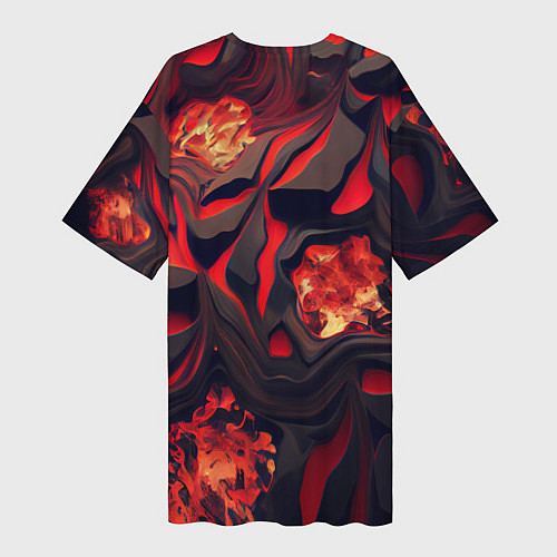 Женская длинная футболка Застывающая лава / 3D-принт – фото 2