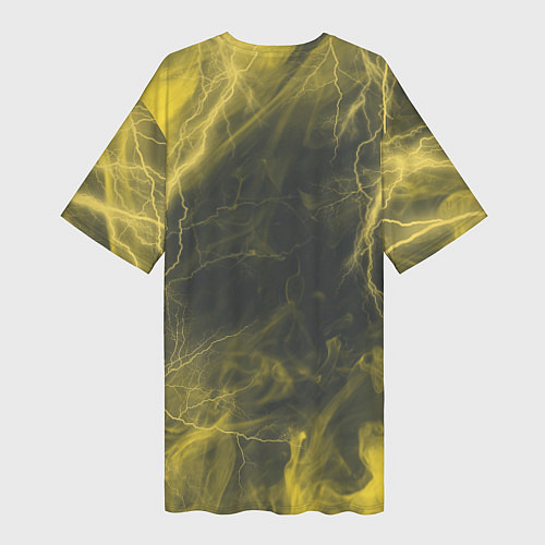 Женская длинная футболка Наэлектризованный кот / 3D-принт – фото 2