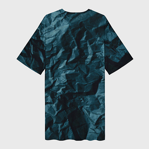 Женская длинная футболка Абстрактные тёмно-синяя каменная текстура / 3D-принт – фото 2