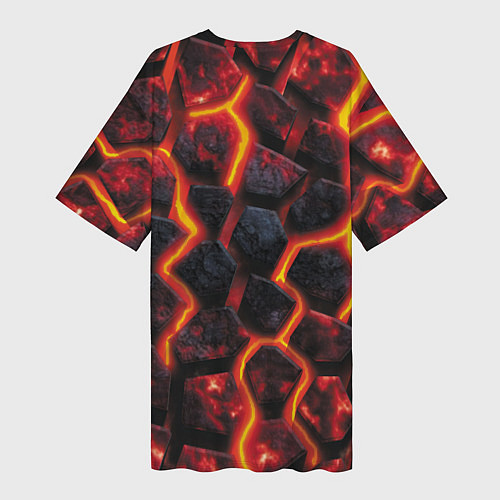 Женская длинная футболка Течёт лава / 3D-принт – фото 2