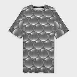 Женская длинная футболка Абстрактное множество серых металлических шаров