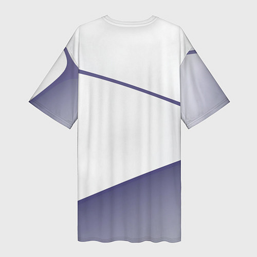 Женская длинная футболка Абстрактный белый и фиолетовый паттерн / 3D-принт – фото 2