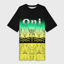 Женская длинная футболка ONI демон