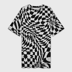 Женская длинная футболка Пластика шахматной доски