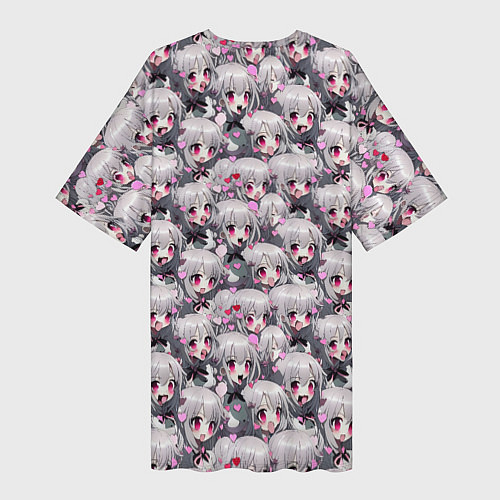 Женская длинная футболка Любовь и ахегао / 3D-принт – фото 2