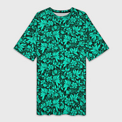 Женская длинная футболка Colorful floral pattern
