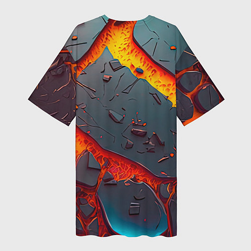 Женская длинная футболка Мультяшная лава / 3D-принт – фото 2