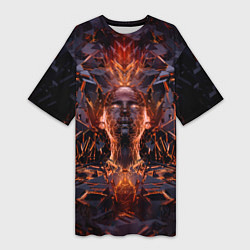 Футболка женская длинная Нейросеть - создание человека, цвет: 3D-принт