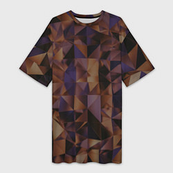 Женская длинная футболка Стеклянная тёмная геометрическая текстура