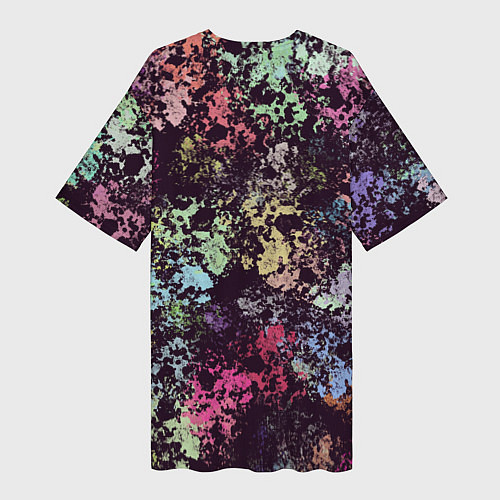 Женская длинная футболка Яркие краски / 3D-принт – фото 2