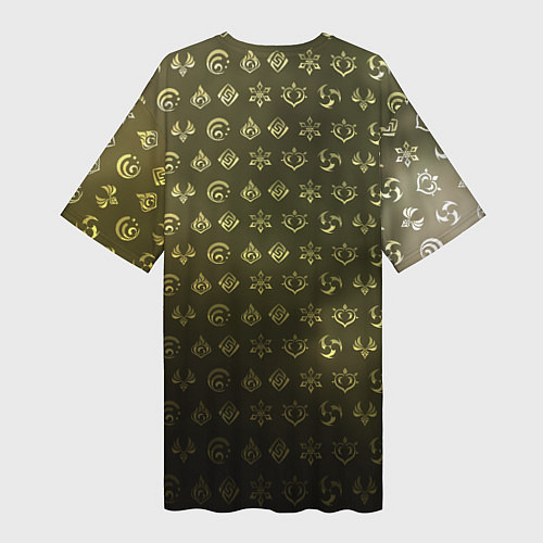 Женская длинная футболка Яо Яо элементали / 3D-принт – фото 2