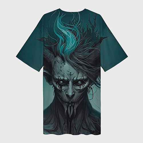 Женская длинная футболка Демон леса / 3D-принт – фото 2