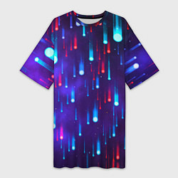 Женская длинная футболка Neon rain
