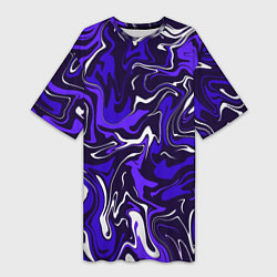 Женская длинная футболка Фиолетовая абстракция