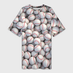 Женская длинная футболка Бейсбольные мячи