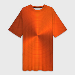 Женская длинная футболка Оранжевый волнообразный дисковый узор