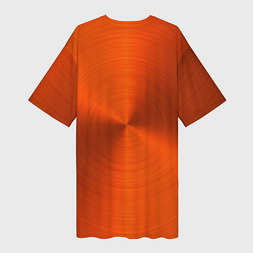 Женская длинная футболка Оранжевый волнообразный дисковый узор / 3D-принт – фото 2