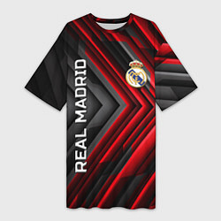 Футболка женская длинная Real Madrid art, цвет: 3D-принт