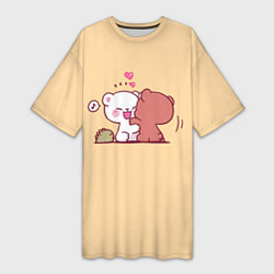 Женская длинная футболка Плюшевые медвежьи объятия