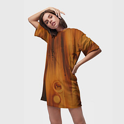 Футболка женская длинная Абстрактная огненно-деревянная броня, цвет: 3D-принт — фото 2