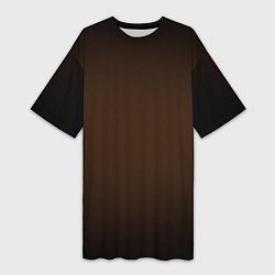 Футболка женская длинная Фон оттенка шоколад и черная виньетка, цвет: 3D-принт
