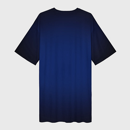 Женская длинная футболка Сапфировый градиент / 3D-принт – фото 2
