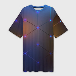 Женская длинная футболка Космические треугольники