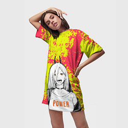 Футболка женская длинная Пауэр - без пальцев, цвет: 3D-принт — фото 2