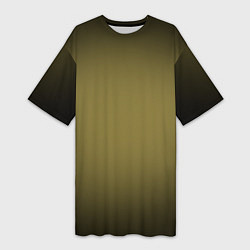 Женская длинная футболка Градиент хаки