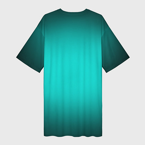 Женская длинная футболка Бирюзовый градиент / 3D-принт – фото 2