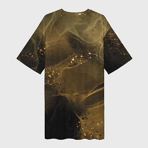 Женская длинная футболка Золотой дым / 3D-принт – фото 2